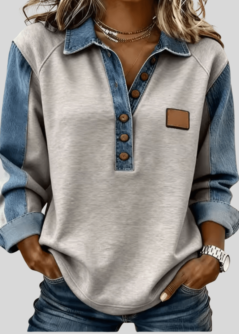 HARPER | Pullover with contrast raglan sleeves - My Store
