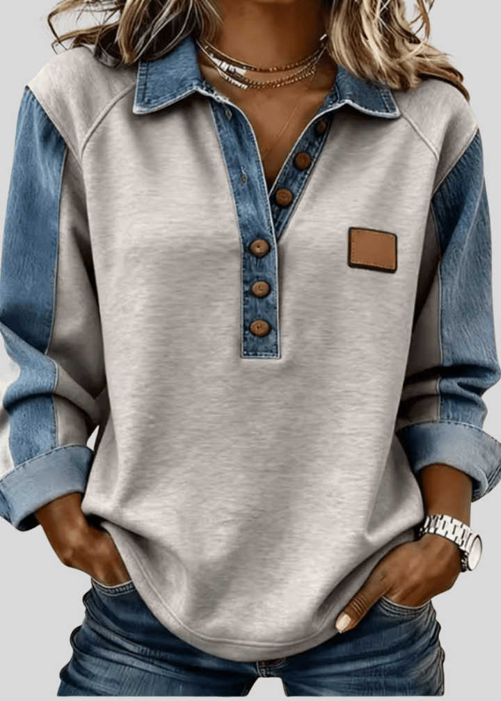 HARPER | Pullover with contrast raglan sleeves - My Store