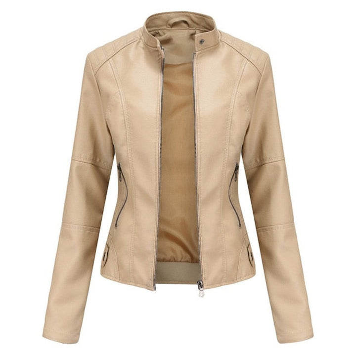 Helen | Refined Stand-Collar Moto Jacket - My Store