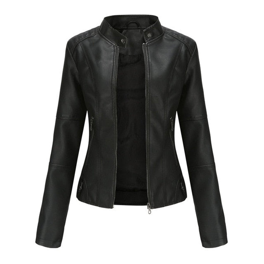 Helen | Refined Stand-Collar Moto Jacket - My Store