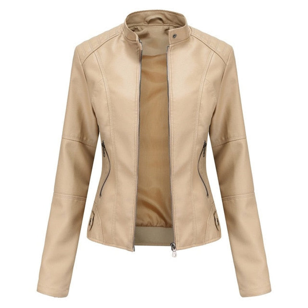 Helen | Refined Stand-Collar Moto Jacket - My Store