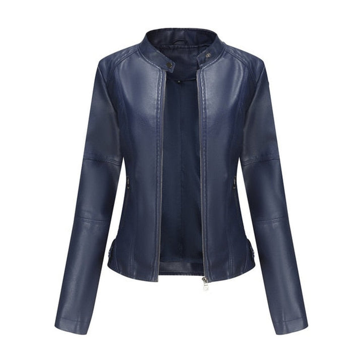 Helen | Refined Stand-Collar Moto Jacket - My Store