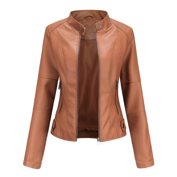 Helen | Refined Stand-Collar Moto Jacket - My Store