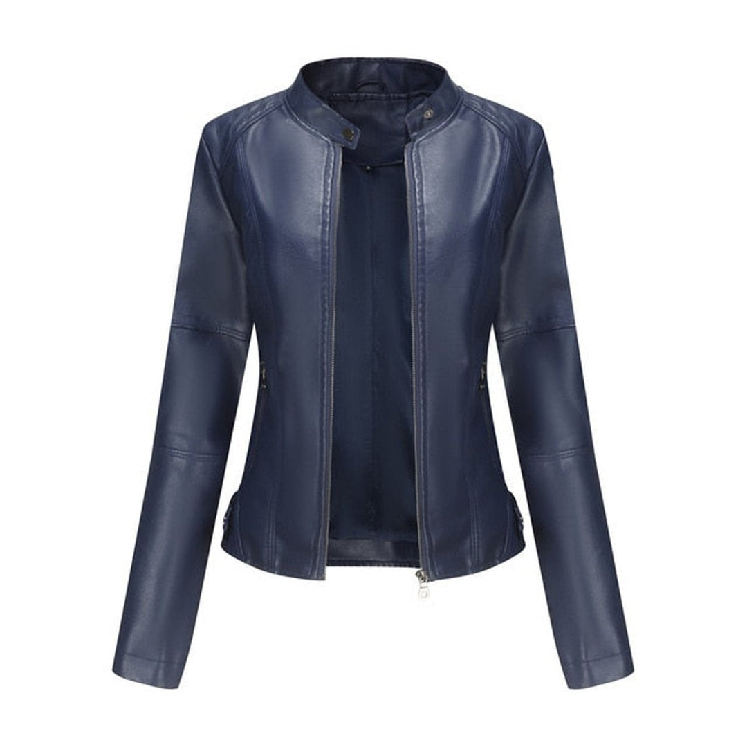 Helen | Refined Stand-Collar Moto Jacket - My Store