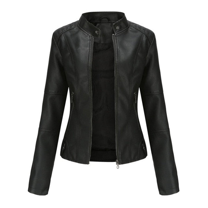 Helen | Refined Stand-Collar Moto Jacket - My Store