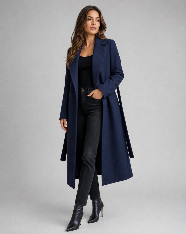 Josie | Belted Long Lapel Coat - My Store