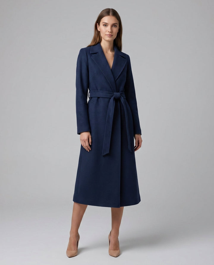 Josie | Belted Long Lapel Coat - My Store