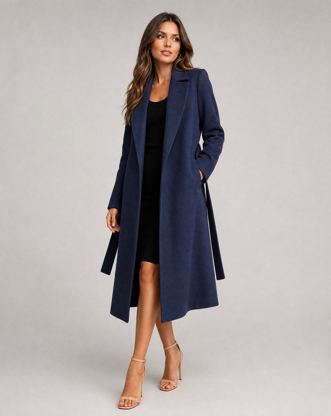 Josie | Belted Long Lapel Coat - My Store