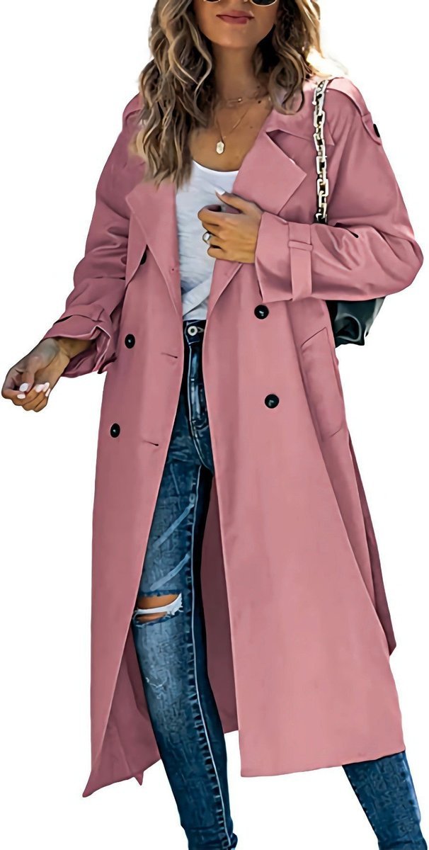 Juliet | Double-Breasted Belted Longline Trench Coat - My Store