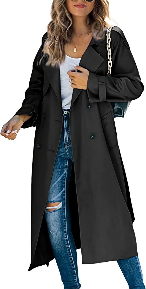 Juliet | Double-Breasted Belted Longline Trench Coat - My Store