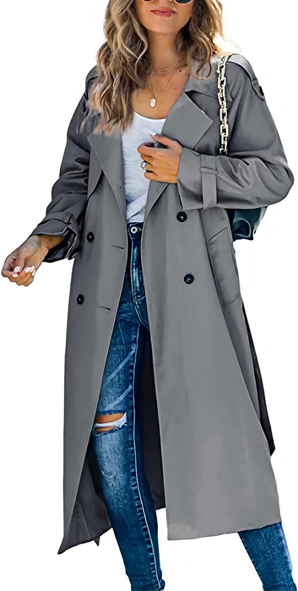 Juliet | Double-Breasted Belted Longline Trench Coat - My Store