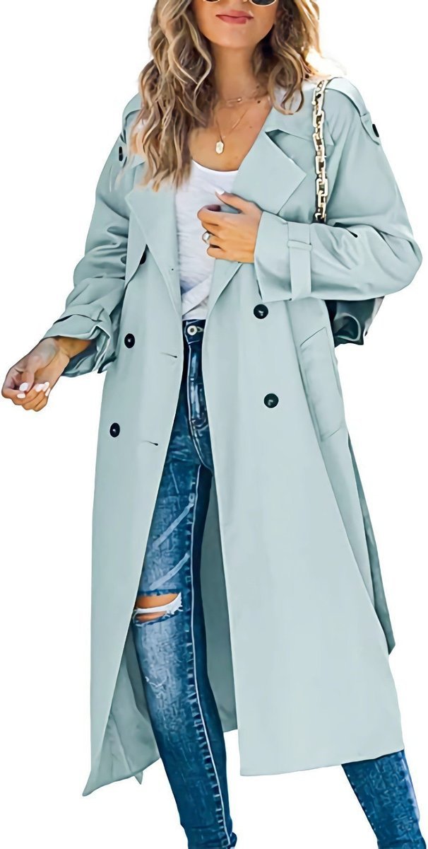 Juliet | Double-Breasted Belted Longline Trench Coat - My Store