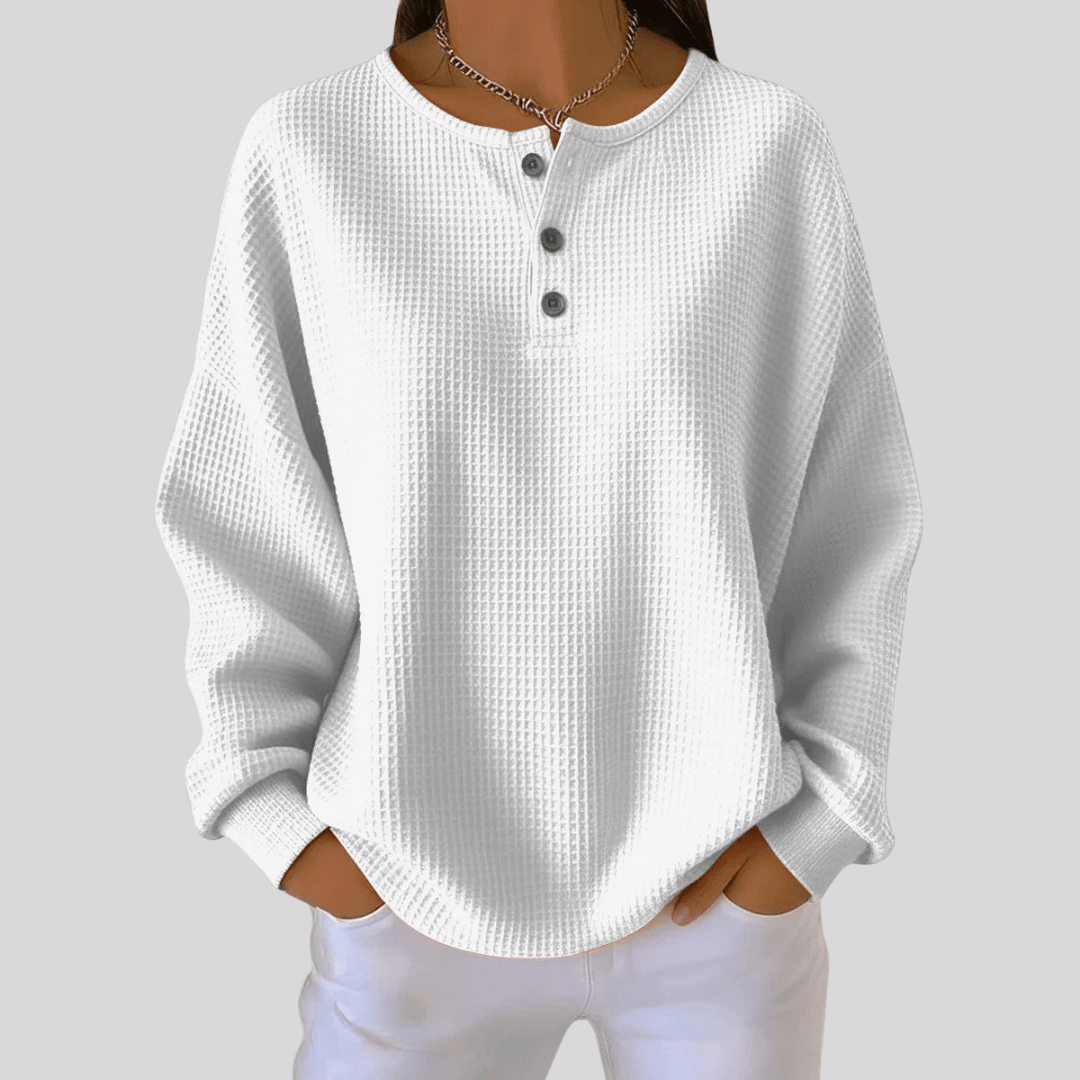 JUNE | Henley sweatshirt with waffle texture - My Store