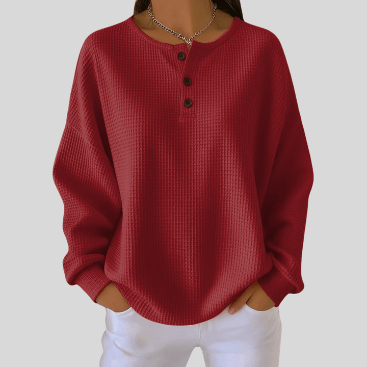 JUNE | Henley sweatshirt with waffle texture - My Store