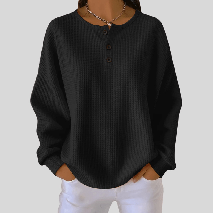 JUNE | Henley sweatshirt with waffle texture - My Store
