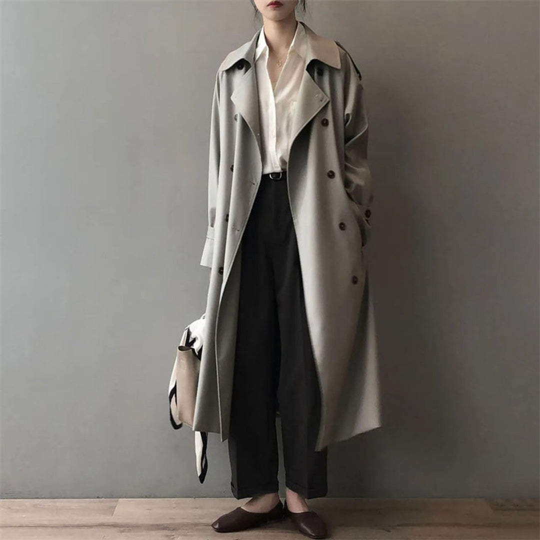 Katherine | Double-Breasted Belted Long Trench Coat - My Store