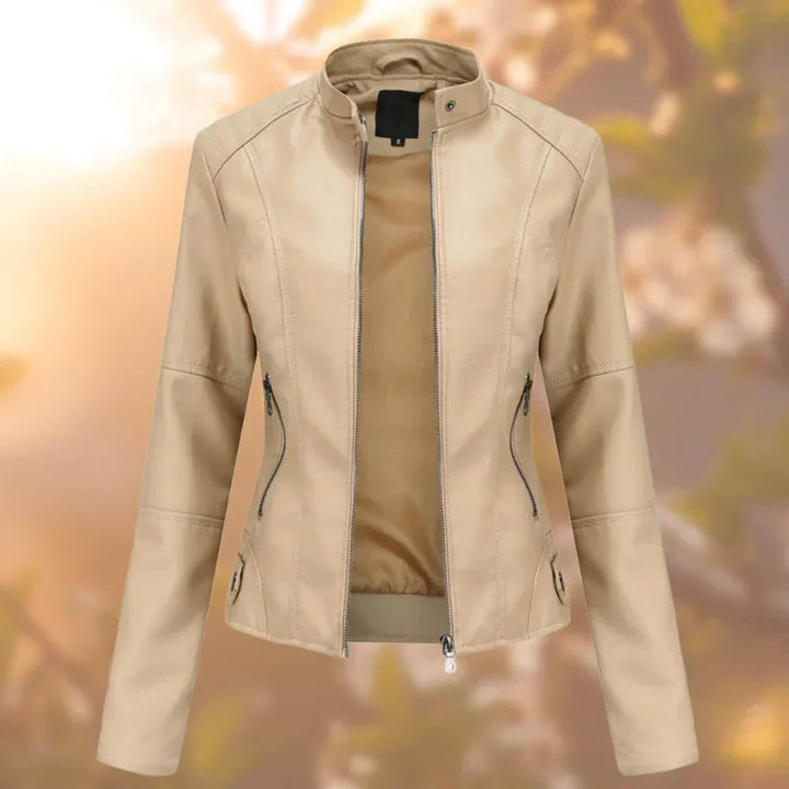 Larissa | Women's Slim-Fit Zip-Up Moto Jacket - My Store