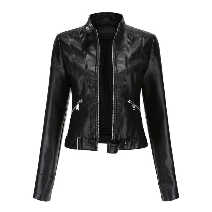 Linnea | Cropped Stand-Collar Moto Jacket - My Store