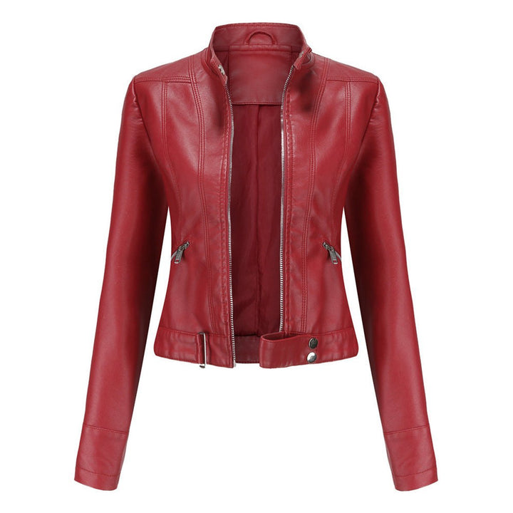 Linnea | Cropped Stand-Collar Moto Jacket - My Store