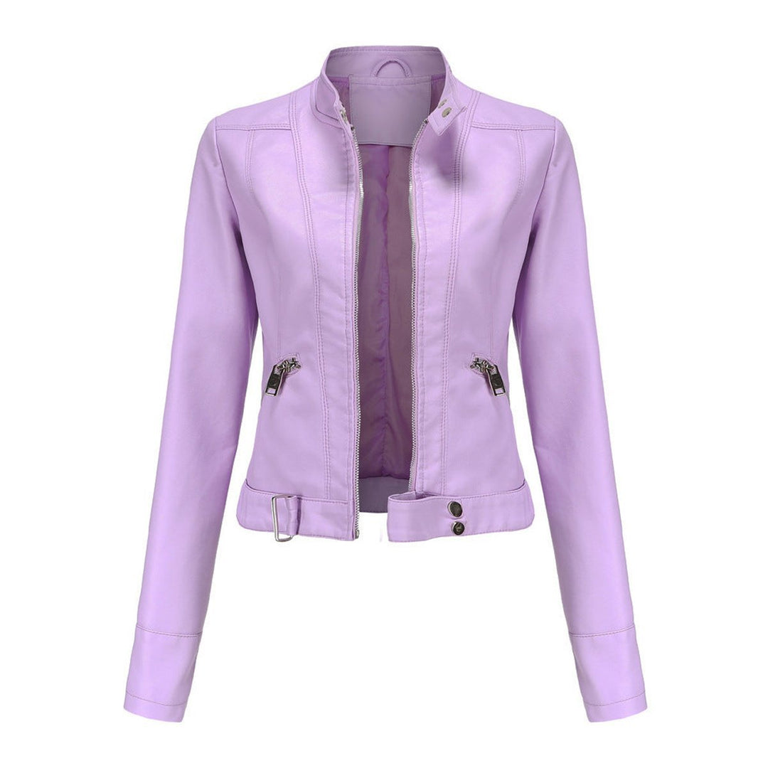 Linnea | Cropped Stand-Collar Moto Jacket - My Store