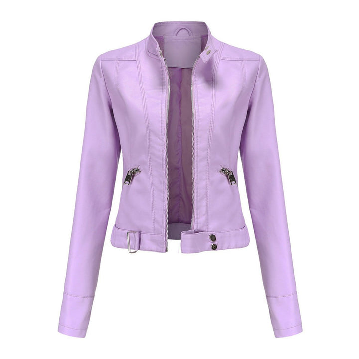 Linnea | Cropped Stand-Collar Moto Jacket - My Store