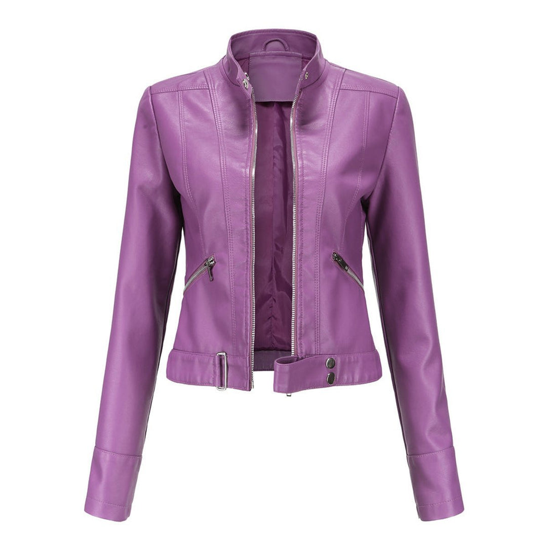 Linnea | Cropped Stand-Collar Moto Jacket - My Store