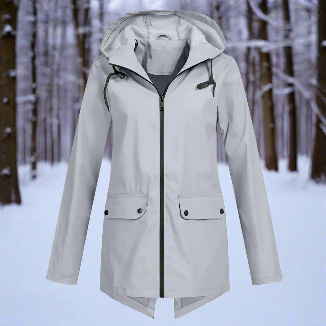 Lorraine | Hooded Waterproof Longline Rain Jacket - My Store