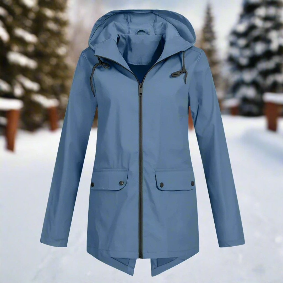 Lorraine | Hooded Waterproof Longline Rain Jacket - My Store
