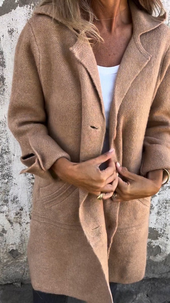 Lucille | Relaxed Longline Lapel Coat - My Store