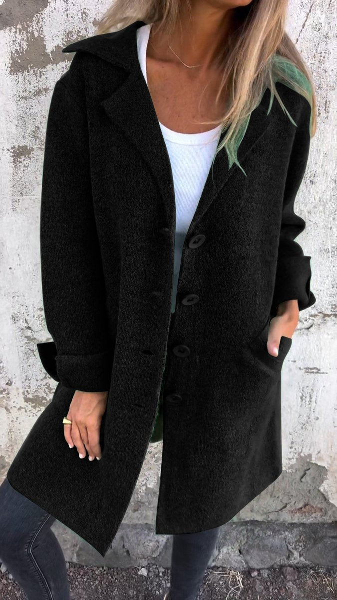 Lucille | Relaxed Longline Lapel Coat - My Store