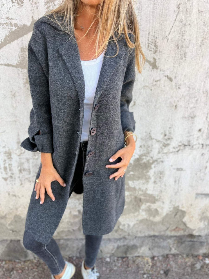 Lucille | Relaxed Longline Lapel Coat - My Store