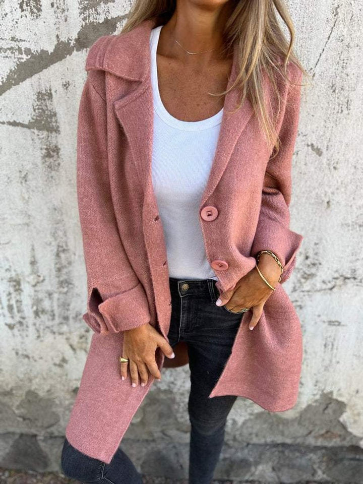 Lucille | Relaxed Longline Lapel Coat - My Store