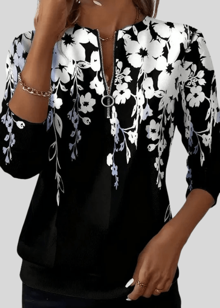 MACY | Floral zip sweatshirt - My Store