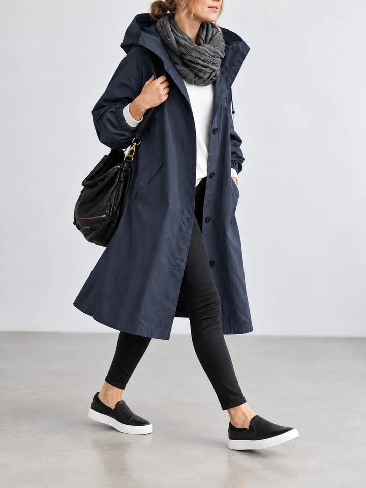 Maisie | Oversized Hooded Button-Front Coat - My Store