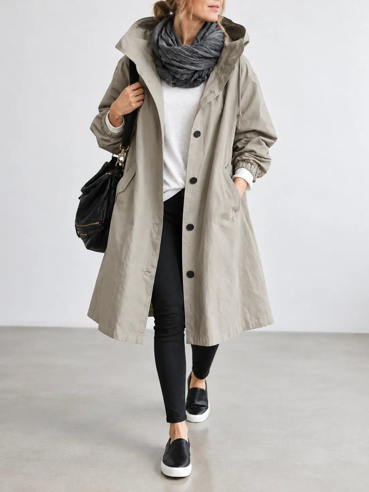 Maisie | Oversized Hooded Button-Front Coat - My Store