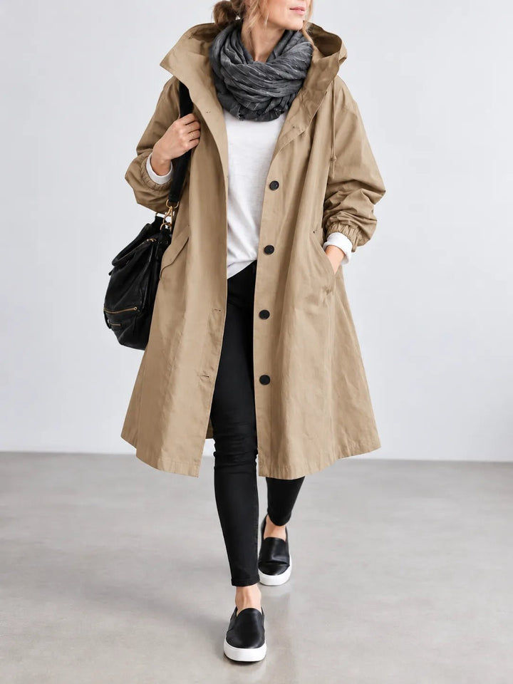 Maisie | Oversized Hooded Button-Front Coat - My Store