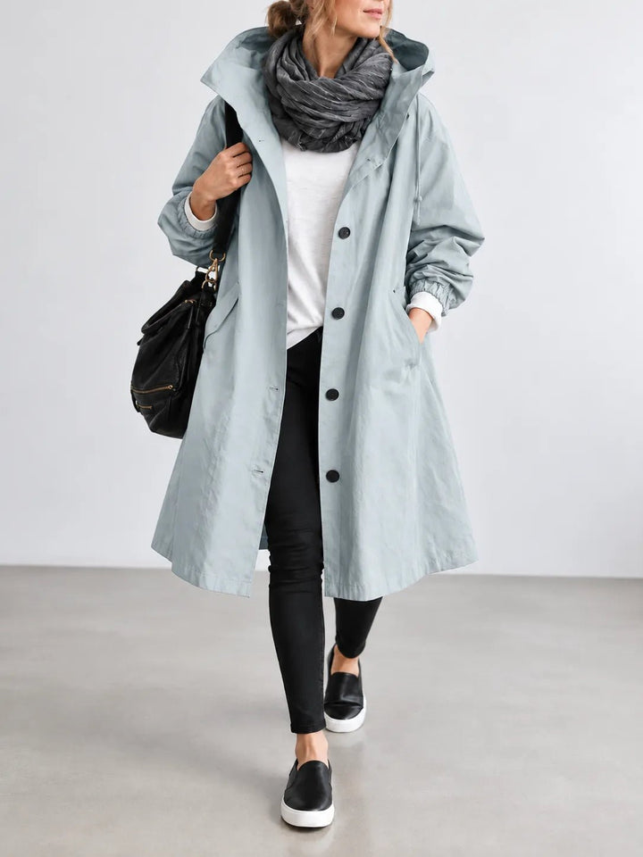 Maisie | Oversized Hooded Button-Front Coat - My Store
