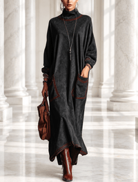 Manuela | Contrast-Stitch Maxi Dress