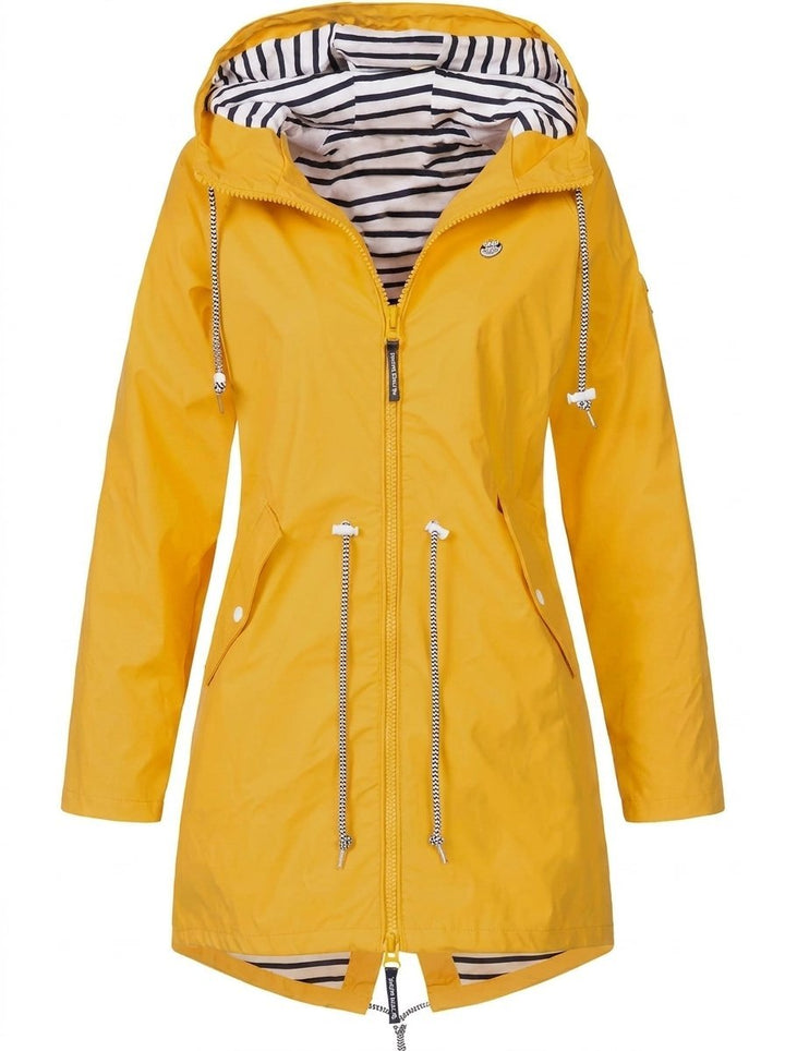 Margaret | Hooded Drawstring Rain Coat - My Store