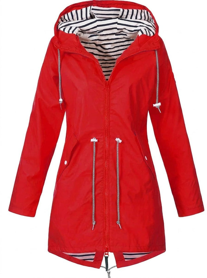 Margaret | Hooded Drawstring Rain Coat - My Store