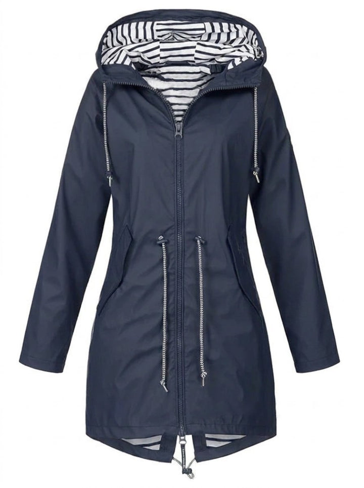Margaret | Hooded Drawstring Rain Coat - My Store