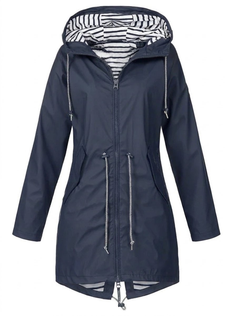 Margaret | Hooded Drawstring Rain Coat - My Store