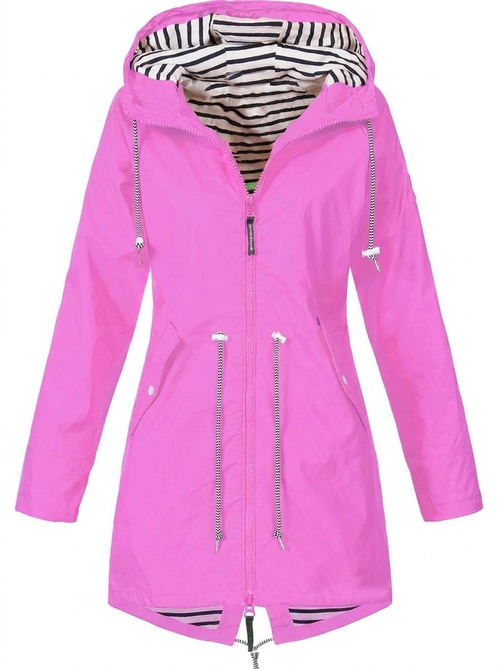 Margaret | Hooded Drawstring Rain Coat - My Store