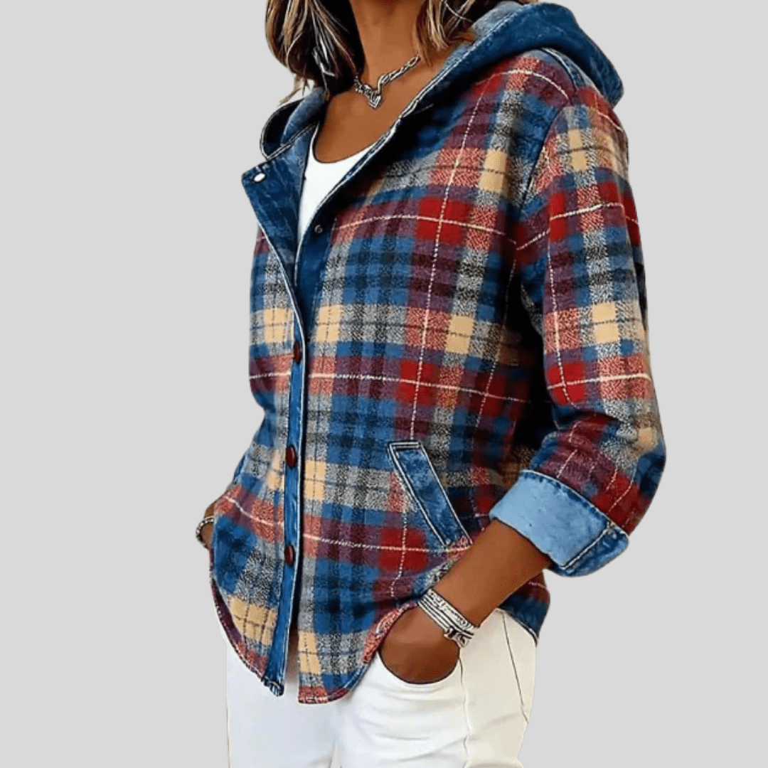 OLIVIA | Hooded plaid shacket - My Store