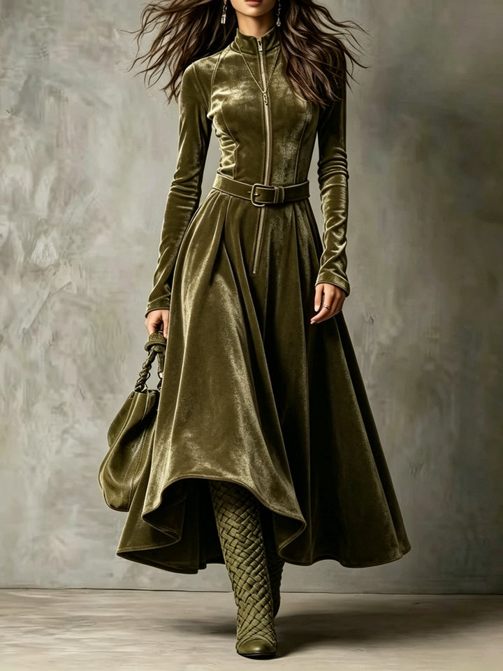 Raffaella | Vintage Zip-Front Maxi Dress - My Store