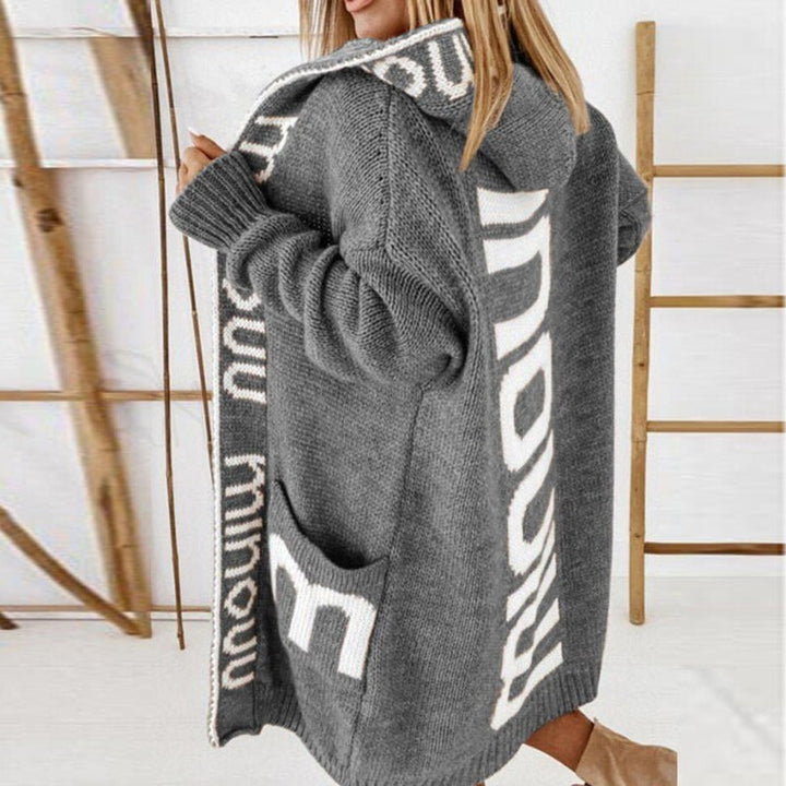 Rosabel | Hooded Open-Front Knit Cardigan - My Store