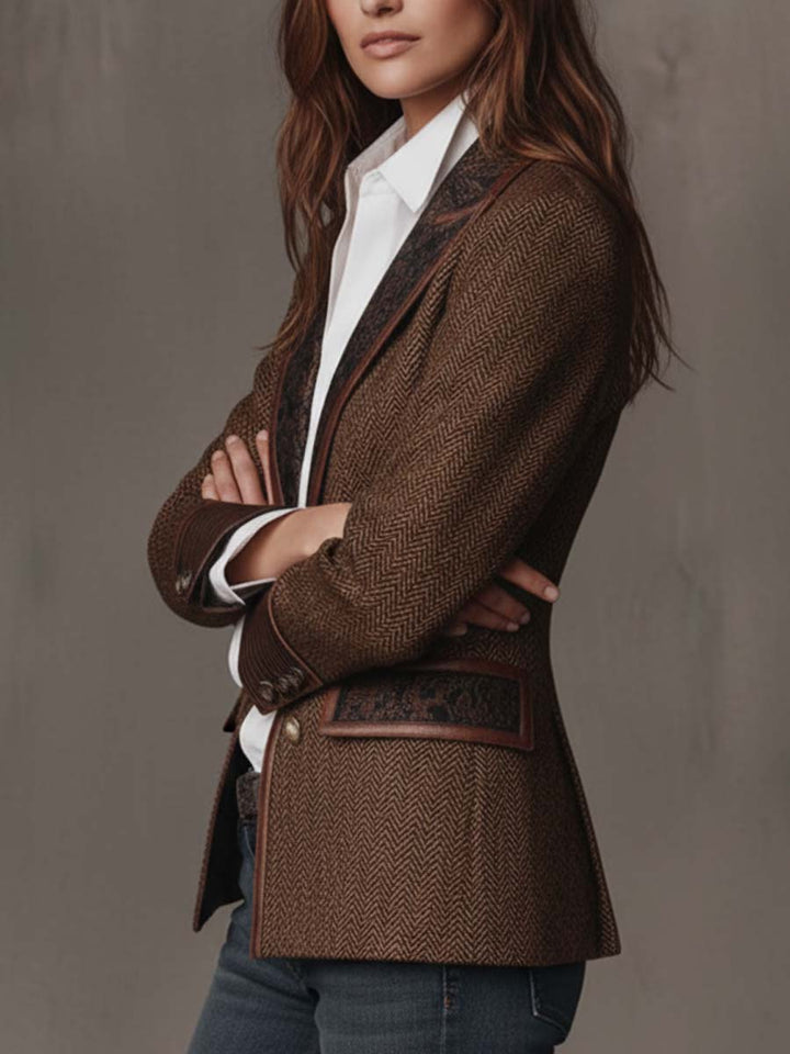 Rosaline | Herringbone Panel Blazer - My Store