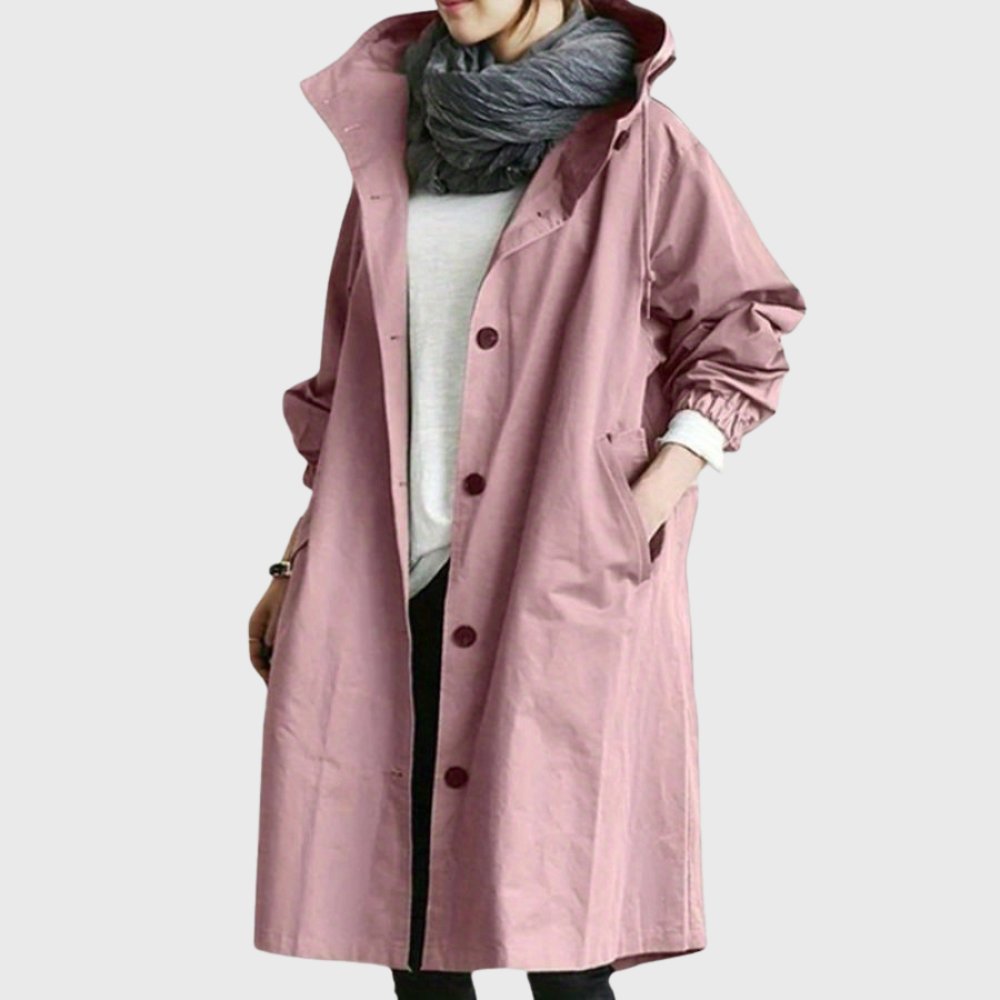 Ruth | Hooded Relaxed-Fit Long Trench Coat - My Store
