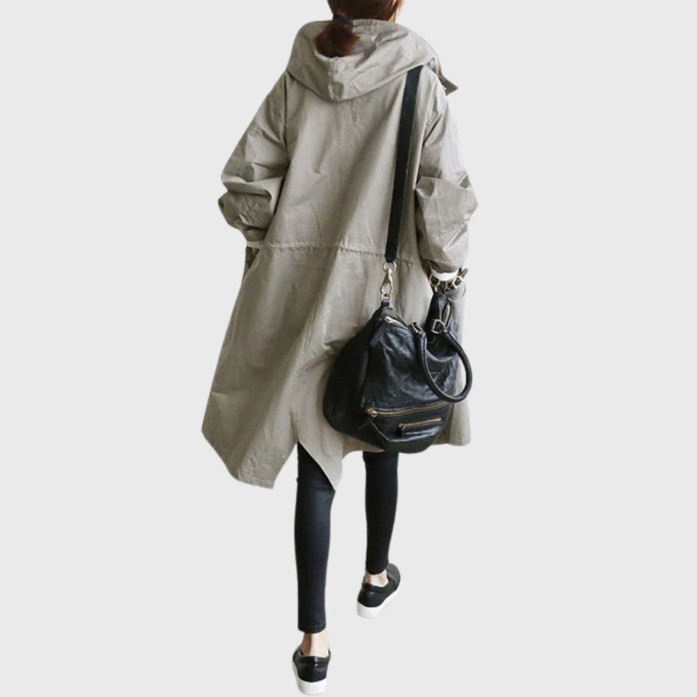 Ruth | Hooded Relaxed-Fit Long Trench Coat - My Store