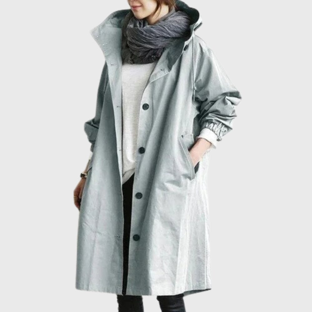 Ruth | Hooded Relaxed-Fit Long Trench Coat - My Store
